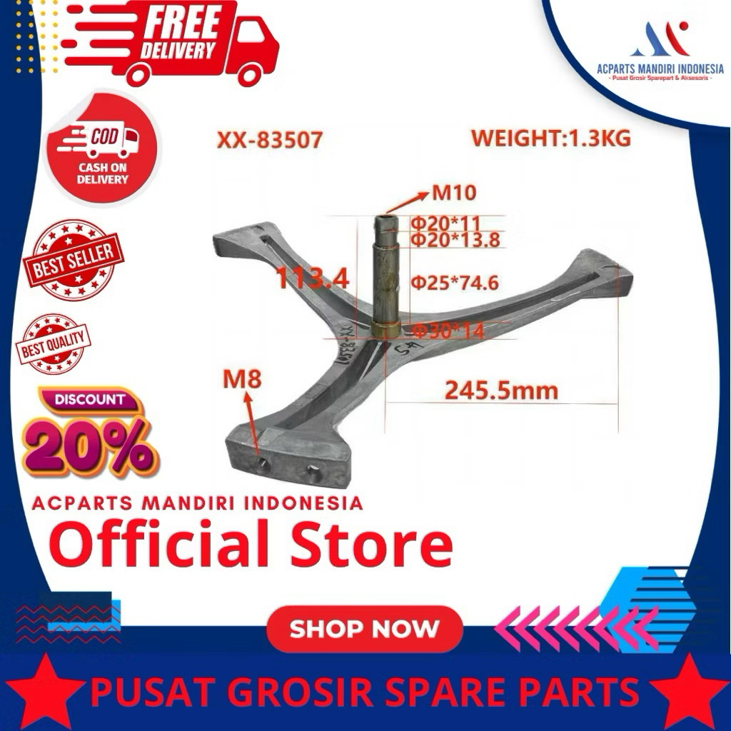 ELECTROLUX EWW12853 ( XN-83507 / As Sedang), Spider drum / segitiga tabung / baling baling tabung me