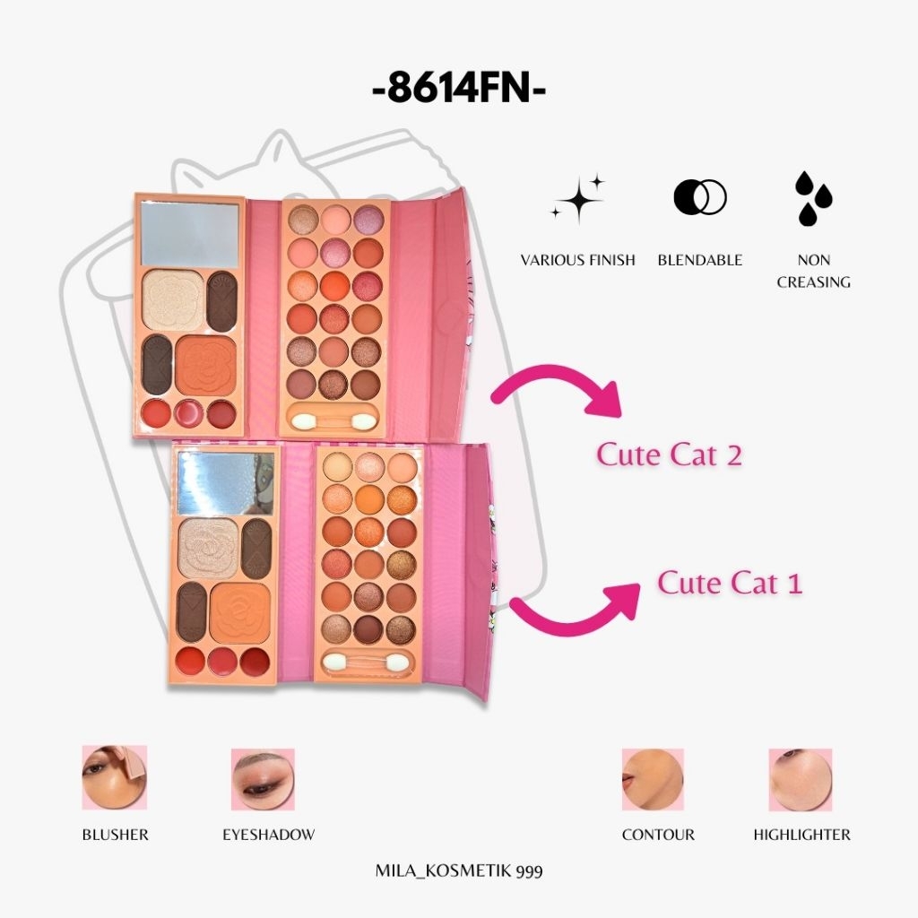 PROMOEYESHADOW PALET MAKE UP LENGKAP NO.8614F