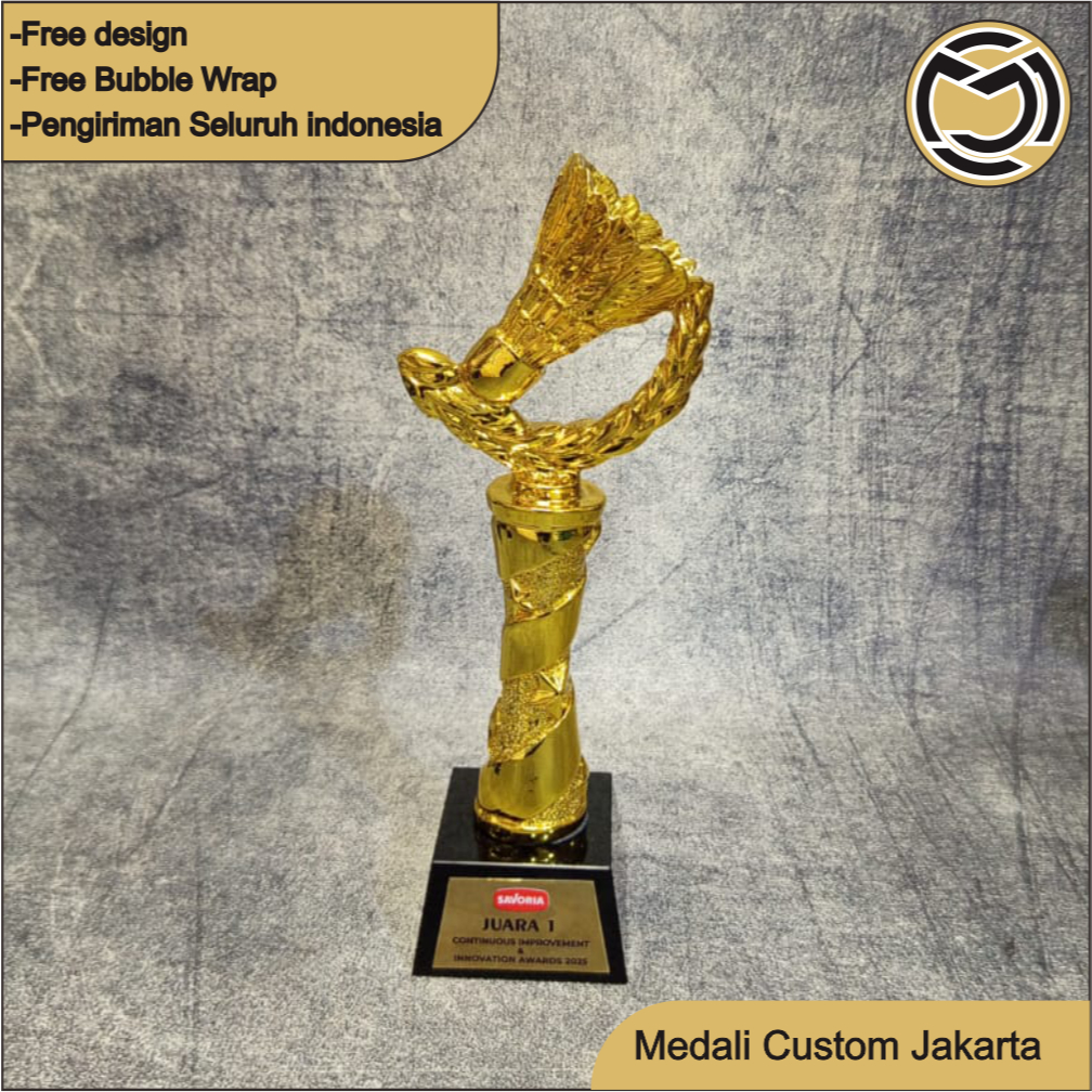 Trophy Kristal | Trophy Kristal Badminton | Trophy Kejuaraan Bulu Tangkis | Trophy Kristal Premium