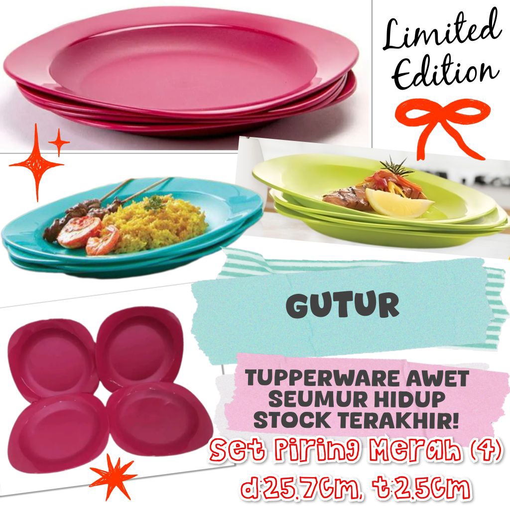 Tupperware Promo Plate Set Piring Mangkuk Mangkok Makan Besar Promo Murah