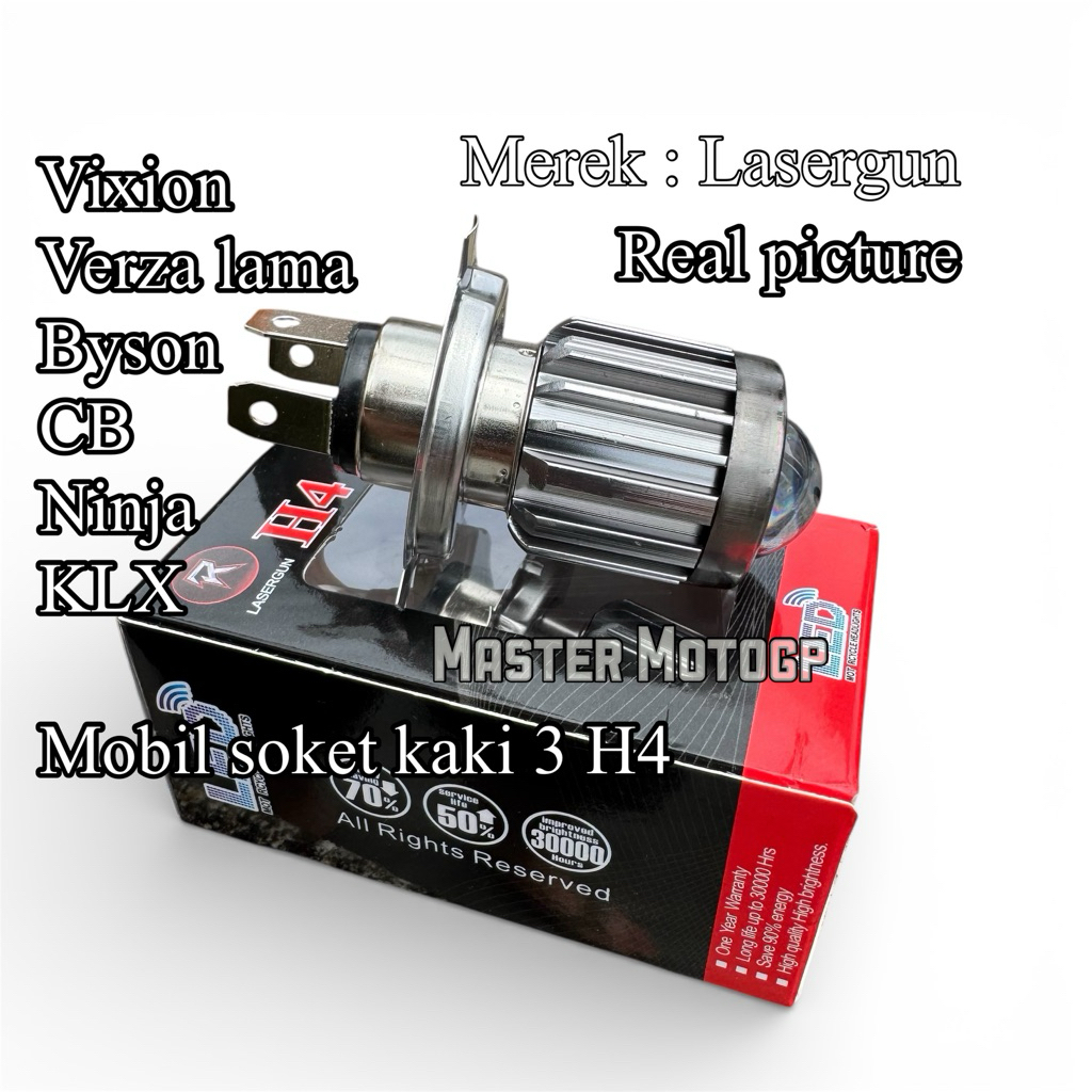 bohlam H4 Laser Gun Lasergun Titanium High low hi lo Lampu bohlam depan Led Laser supersonic Laser G
