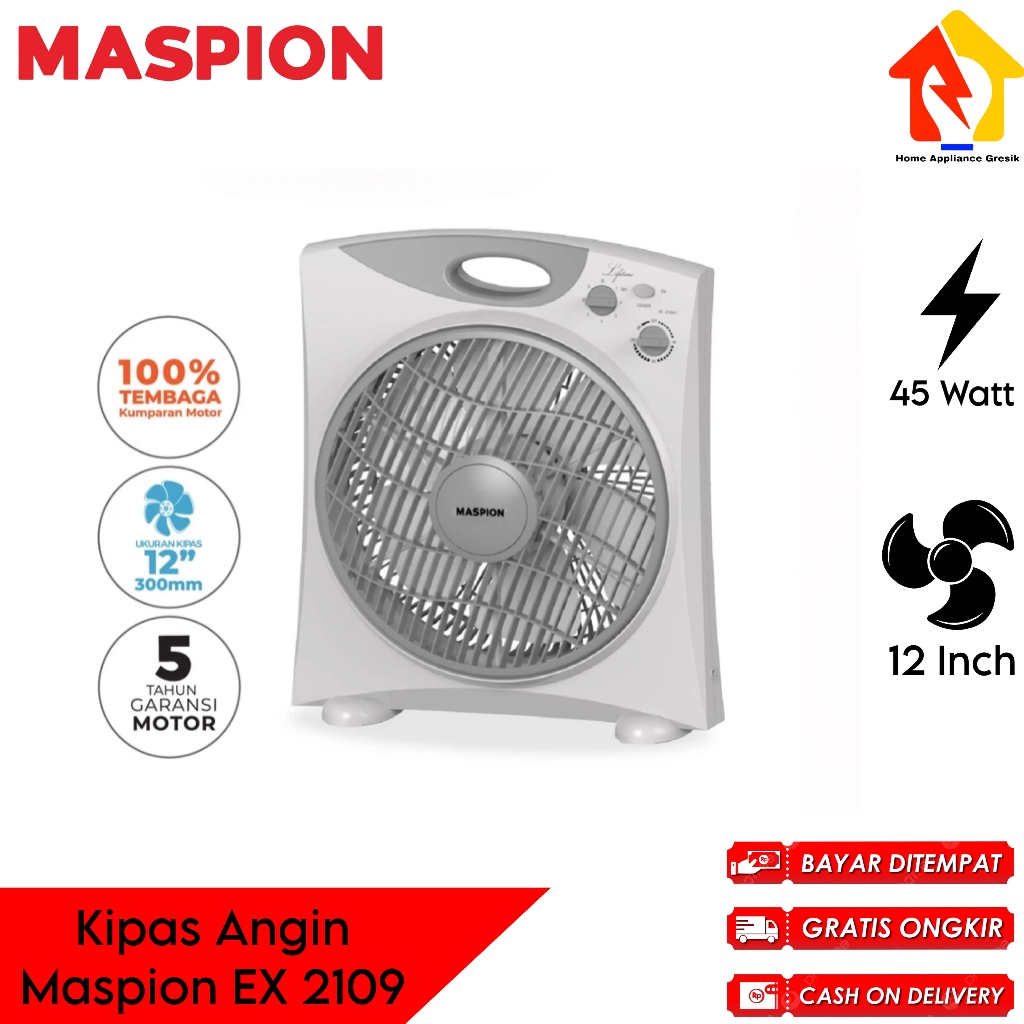 Kipas Angin Kotak Maspion EX 2109 12 Inch / Box Fan Maspion EX2109