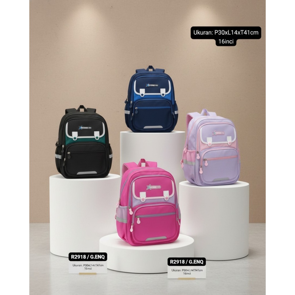 Polo England - Tas Ransel Anak Sekolah Polo England Tas Backpack Polos Kekinian R2918