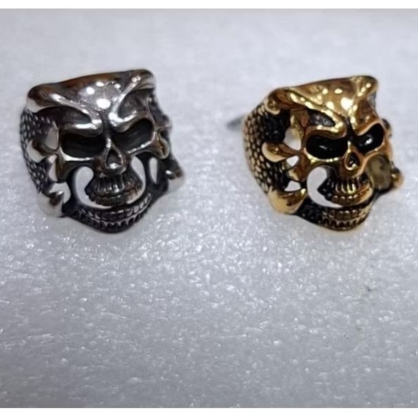 Cincin Tengkorak Cakar Titanium Pria keren Anti karat