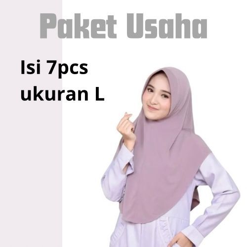 (GROSIR ISI 10 UKURAN L) JILBAB BERGO HAMIDAH UKURAN L MENUTUP DADA JILBAB SPORT