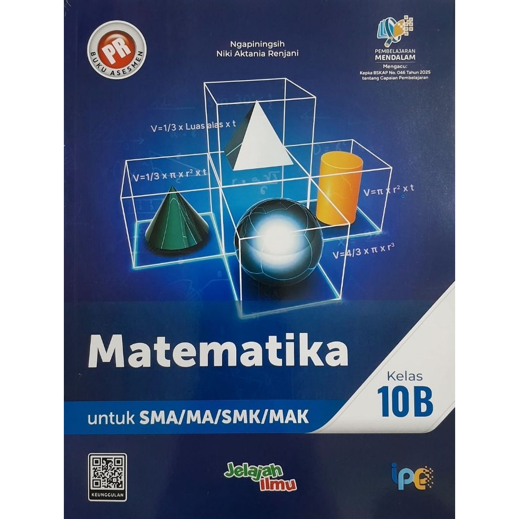 Buku PR/LKS matematika kelas 10 semester 2, 10b (Kurikulum Merdeka) Intan Pariwara.
