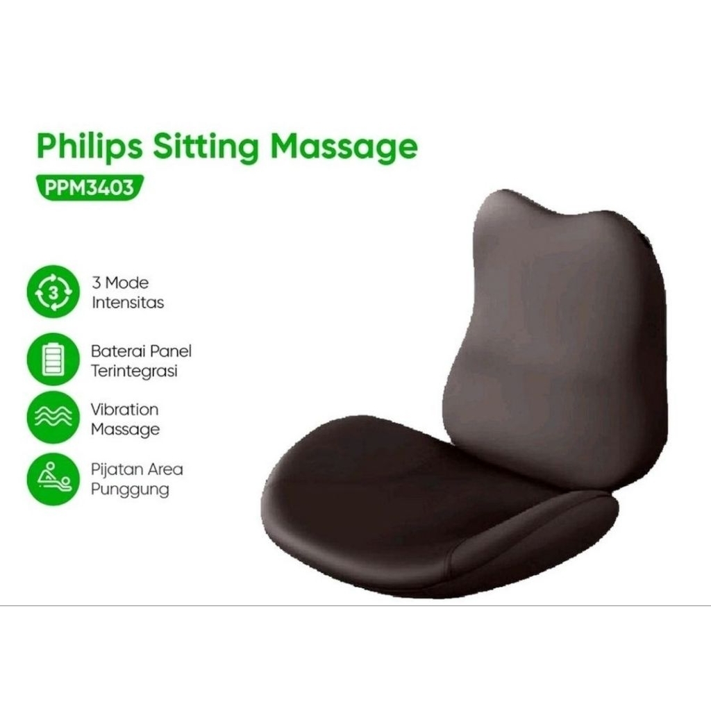 PHILIPS MASSAGER PPM-4303 BANTAL KURSI PIJAT PUNGGUNG VIBRATION MASSAGE