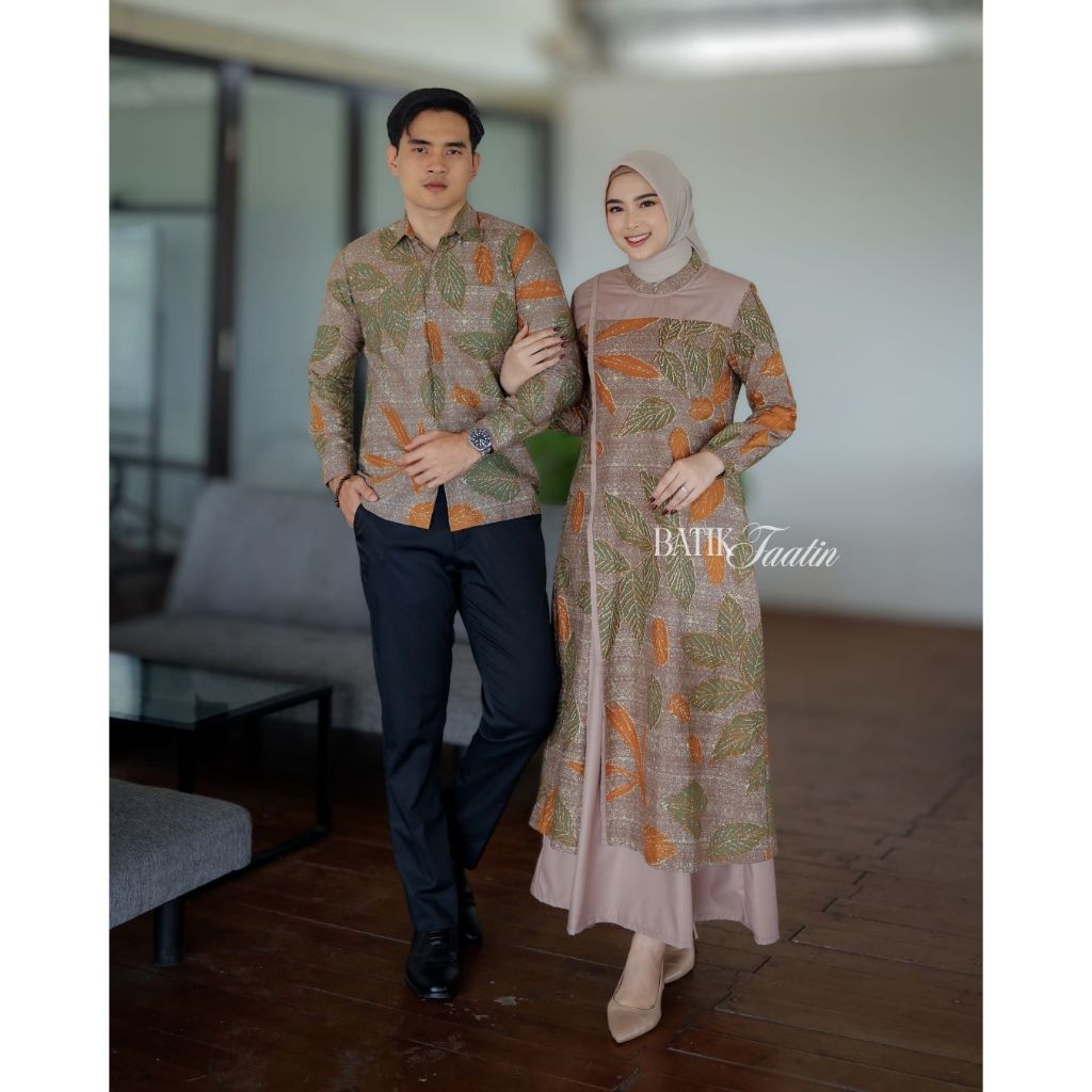 Batik Faatin | Gamis Asymetric | Gamis Batik Katun Kombinasi Polos toyobo premium | Batik Gamis Terb