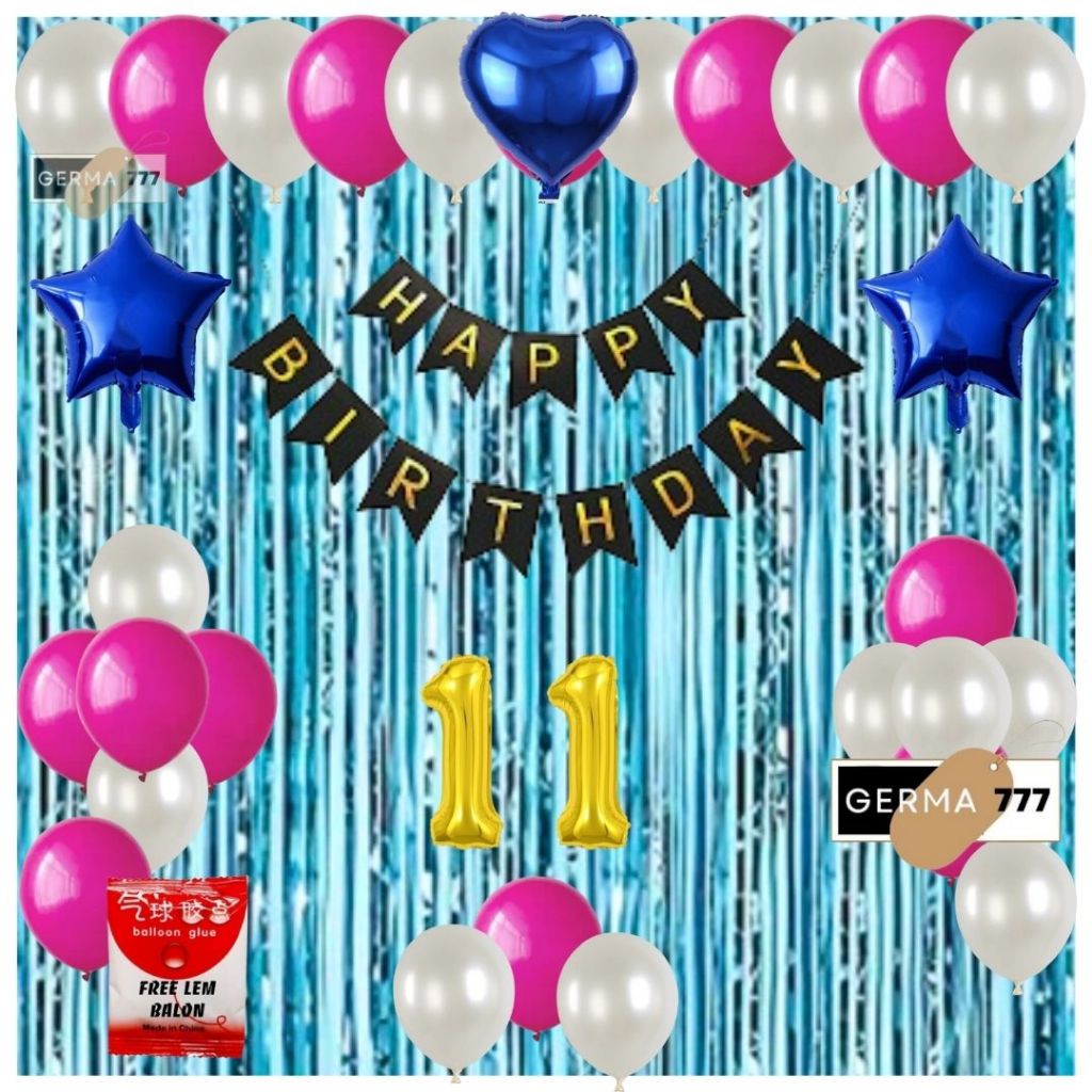 Dekorasi Pesta Ulang Tahun Anak Dewasa Balon Latex Putih Mix Pink Dekor Birthday Party Elegan