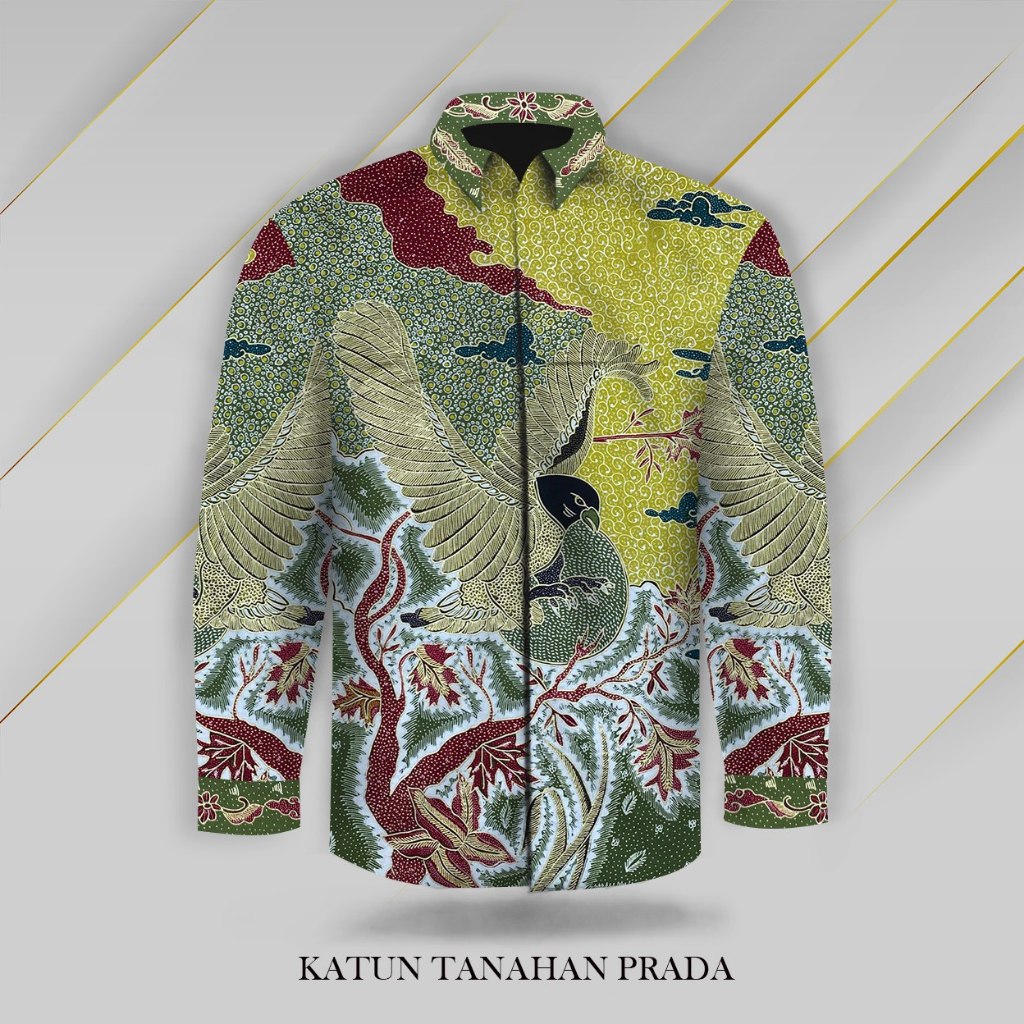 Kain Batik Tulis Pola Kemeja prada gold Premium BATIK NAGA PRADA