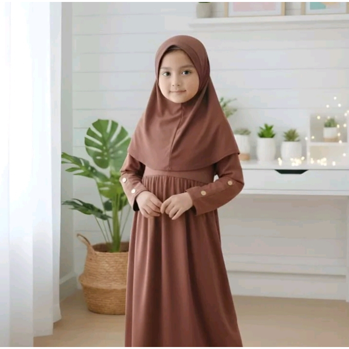 COD GAMIS ANAK PEREMPUAN ABAYA/PAKAIAN MUSLIMAH PEREMPUAN/GAMIS ABAYA INARA BAHAN JERSEY 2-10TAHUN