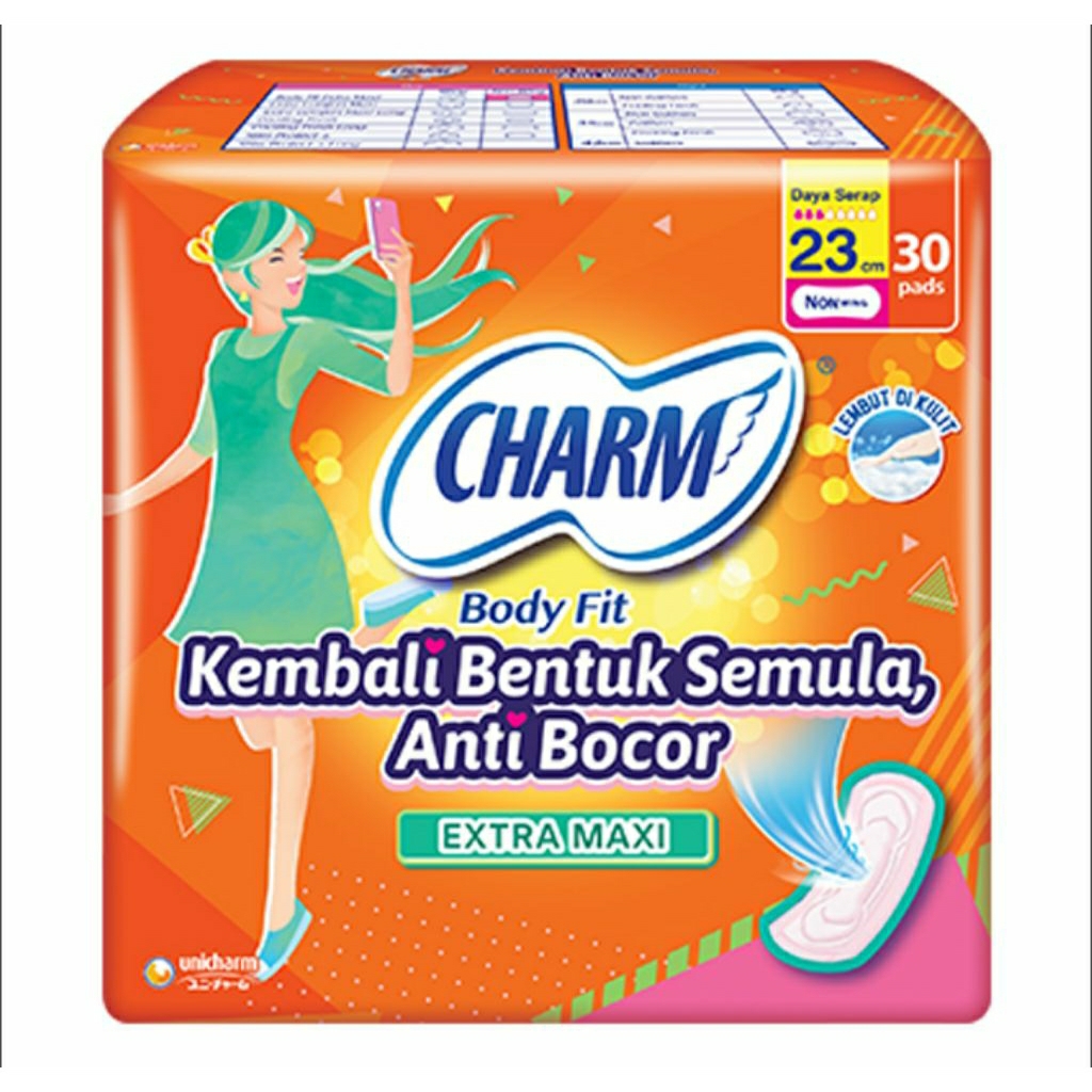 Charm Body Fit Pembalut Wanita Extra Maxi Non Wings