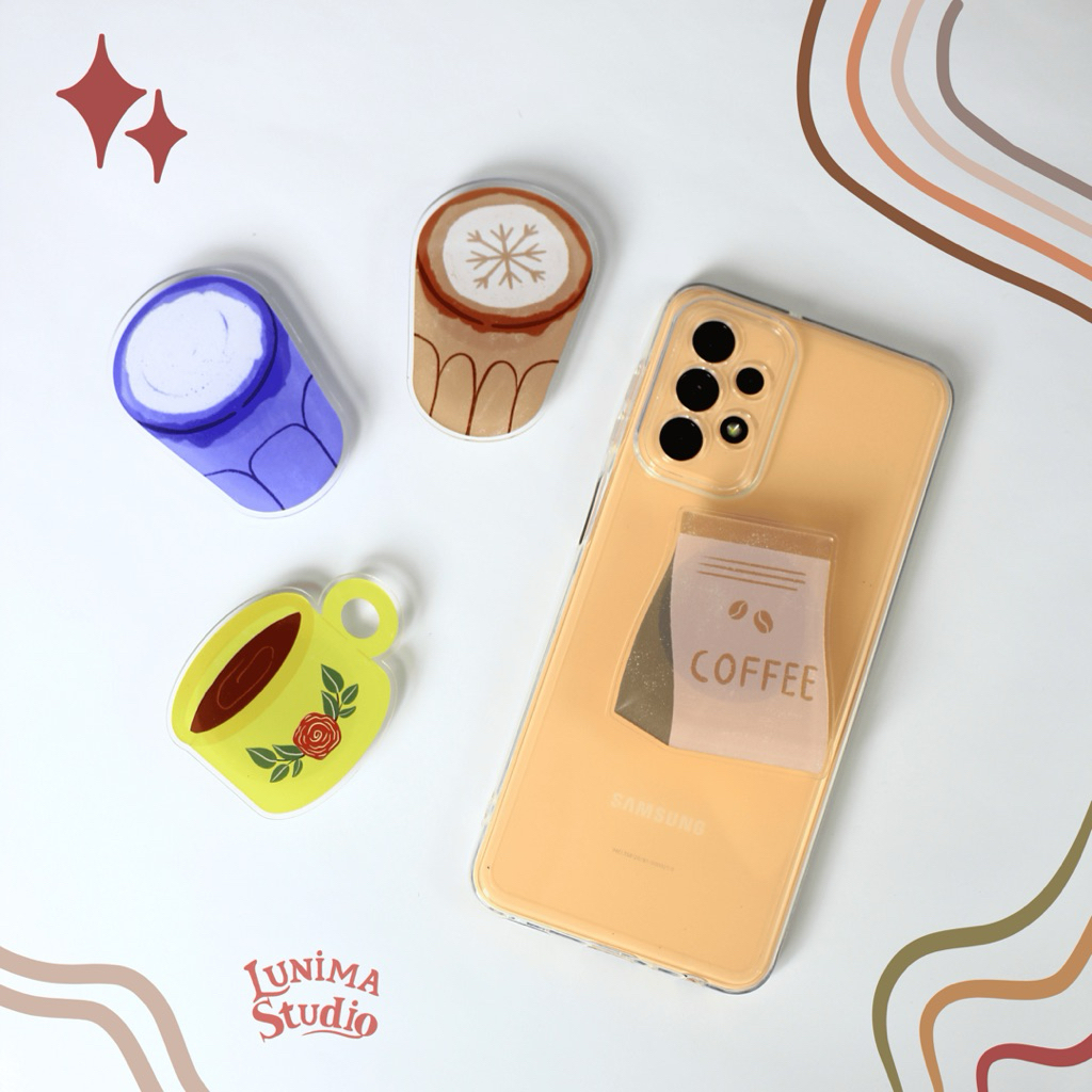 Phone Grip/ Phone Holder/ Griptok Double Tape & Magsafe Coffee Shop