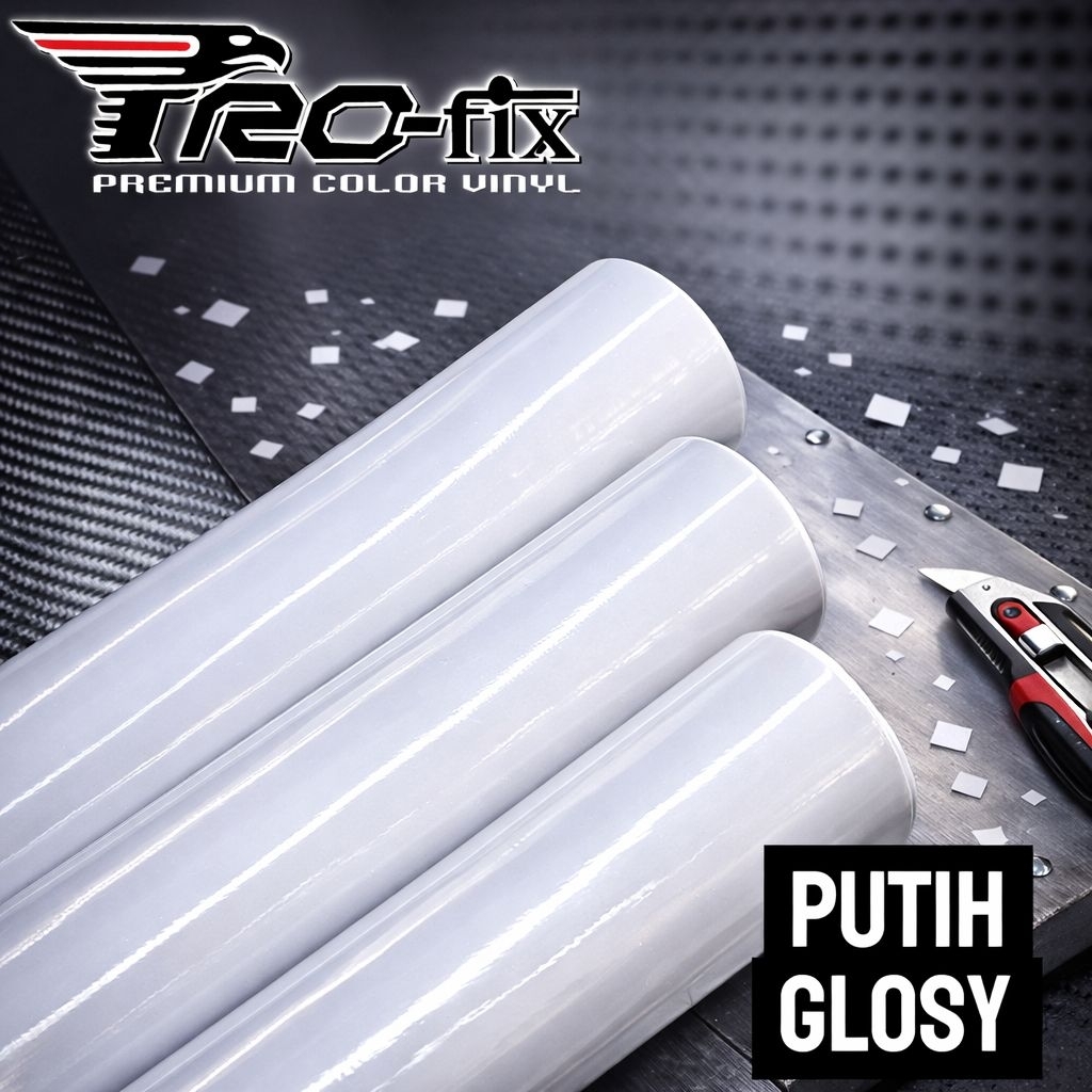 Stiker skotlet warna putih polos Lebar 45cm rjm30