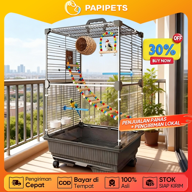 SANGKAR BURUNG KECIL KANDANG KECIL TIANG BESI RUJI HITAM CONTOH BURUNG PLECI PRENJAK KONIN SOGON