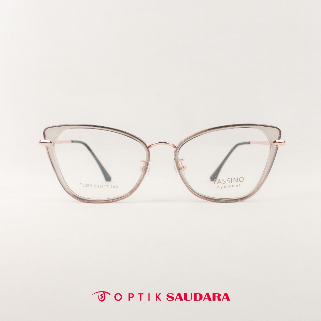 Optik Saudara - Frame Fassino - Kacamata Wanita Model Cat Eye Super Stylish F FAS3030 C3 53