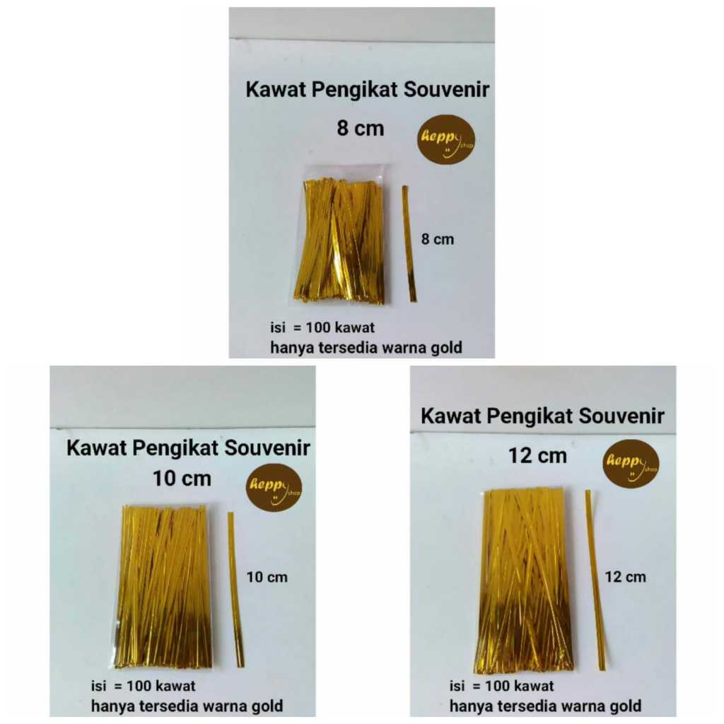 Kawat Pengikat Souvenir 8 cm Twist Tie ( 100 Pcs ), Kawat Pengikat Souvenir 10 cm Twist Tie ( 100 Pc