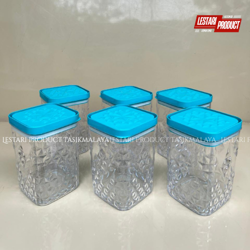 ( 6 Pcs ) Toples Kristal Lily Calista Toples Kristal Akrilik Toples Kue Kering Toples Lebaran Toples