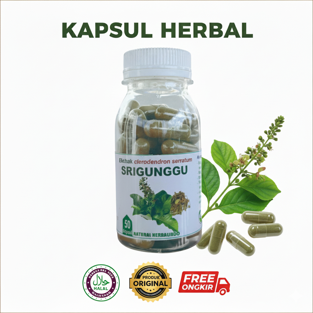 kapsul gurah ekstrak srigunggu  obat herbal batuk sinus harga per kapsul