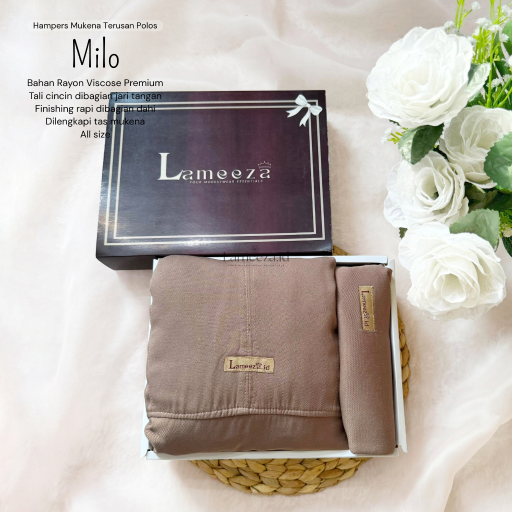 Hampers Mukena Dewasa Terusan Polos Premium By LAMEEZA Bahan Rayon Viscose Premium Mukenah Jumbo
