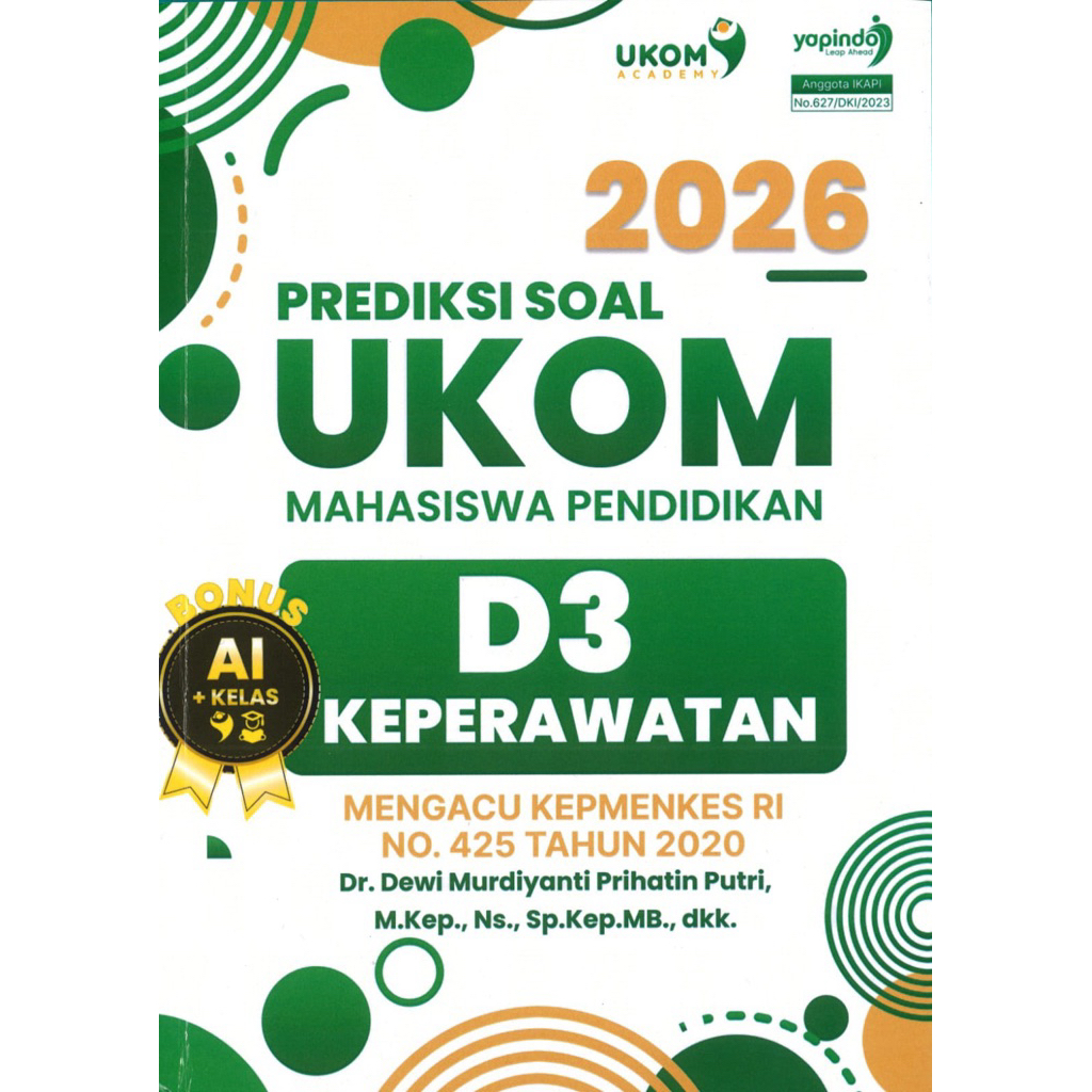 Prediksi Soal UKOM Mahasiswa Pendidikan D3 Keperawatan 2026" dari UKOM Academy.