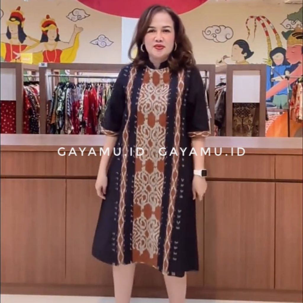 NAOUMI DRESS INDIGO BATIK