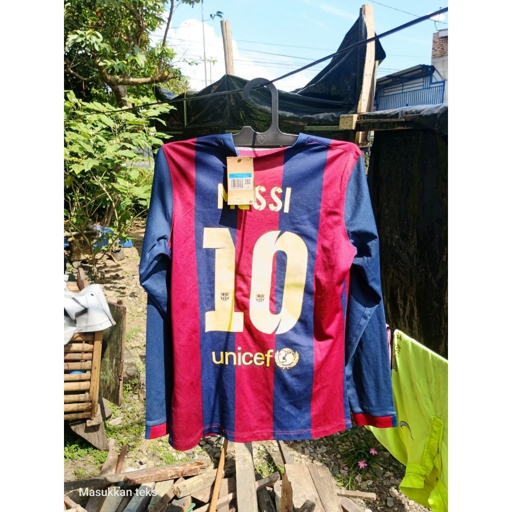 JERSEY BARCELONA HOME 2014/2015 LENGAN PANJANG (BNTW sisa versi laliga nns Messi)