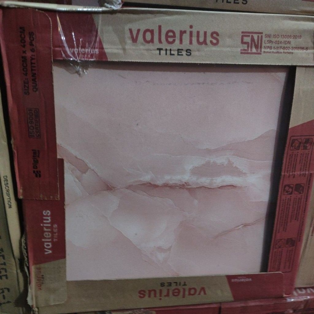 keramik lantai Valerius Shirakawago Pink 40x40 kwC /Dus