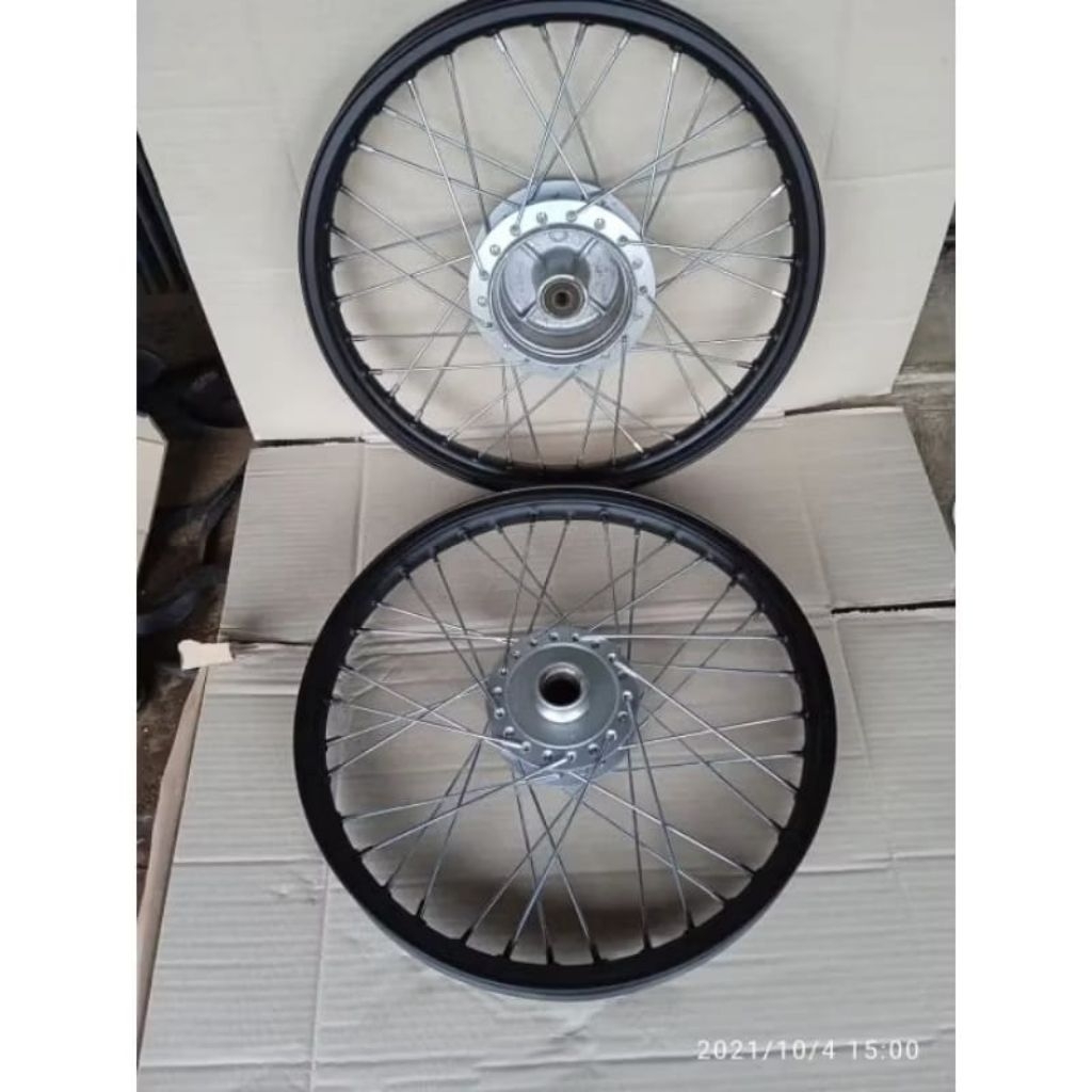 velg/pelek jari jari 1set motor karisma/Supra lama/fit new/ full black dof second copotan original.