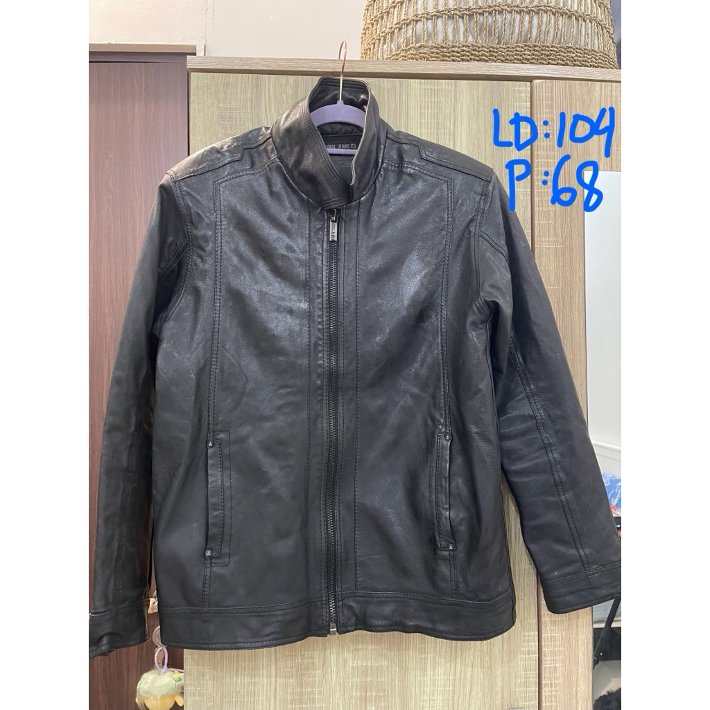 Cardinal jeans.co genuine leather jaket kulit hitam