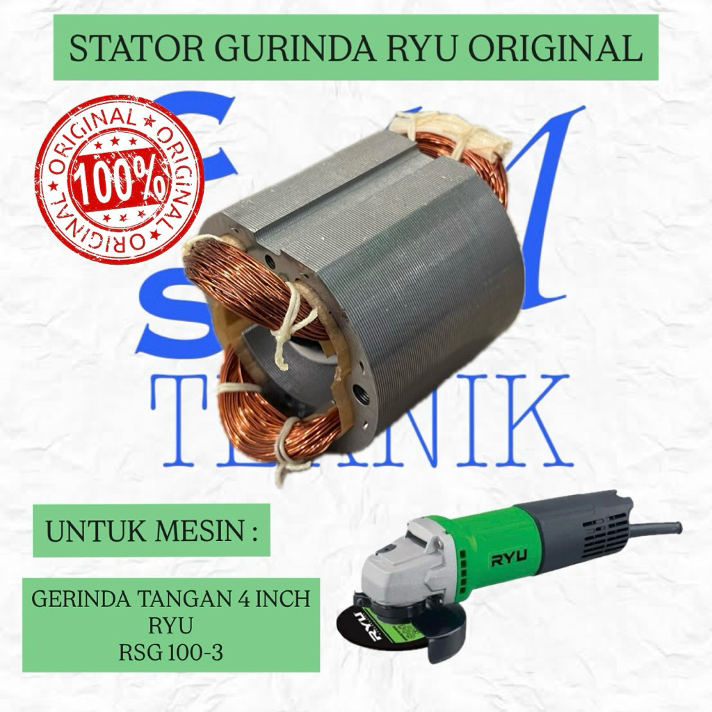STATOR GERINDA RYU RSG100-3 ORIGINAL STATOR GERINDA TANGAN 4INCH RYU RSG 100-3 ORIGINAL