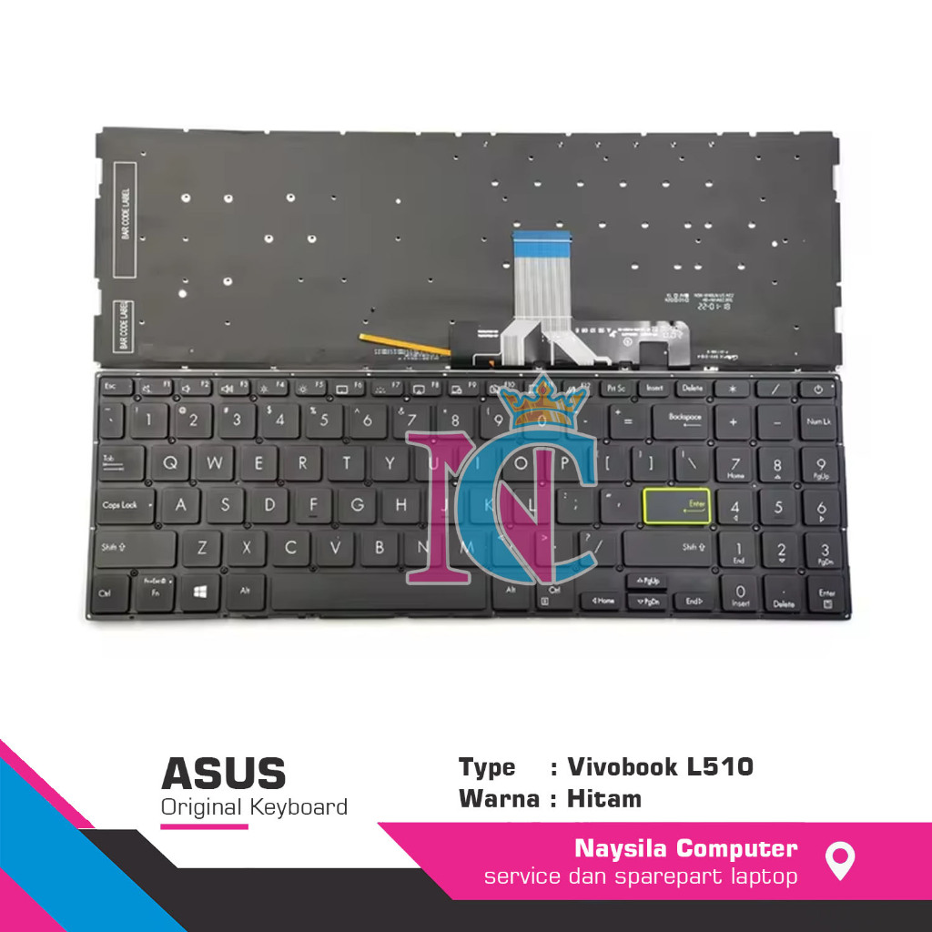 Keyboard Laptop Asus VivoBook E510 E510M E510MA L510 L520M L510MA Backlight