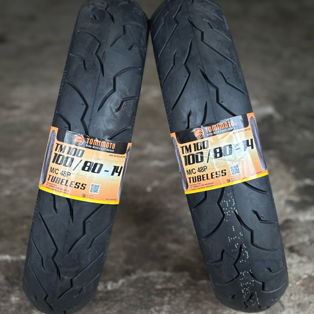 BAN TUBLES TOMIMOTO TM100 100/80 R14 BAN TOMIMOTO MATIC BAN MOTOR TUBLES TOMIMOTO 100/80 14 BAN MOTO