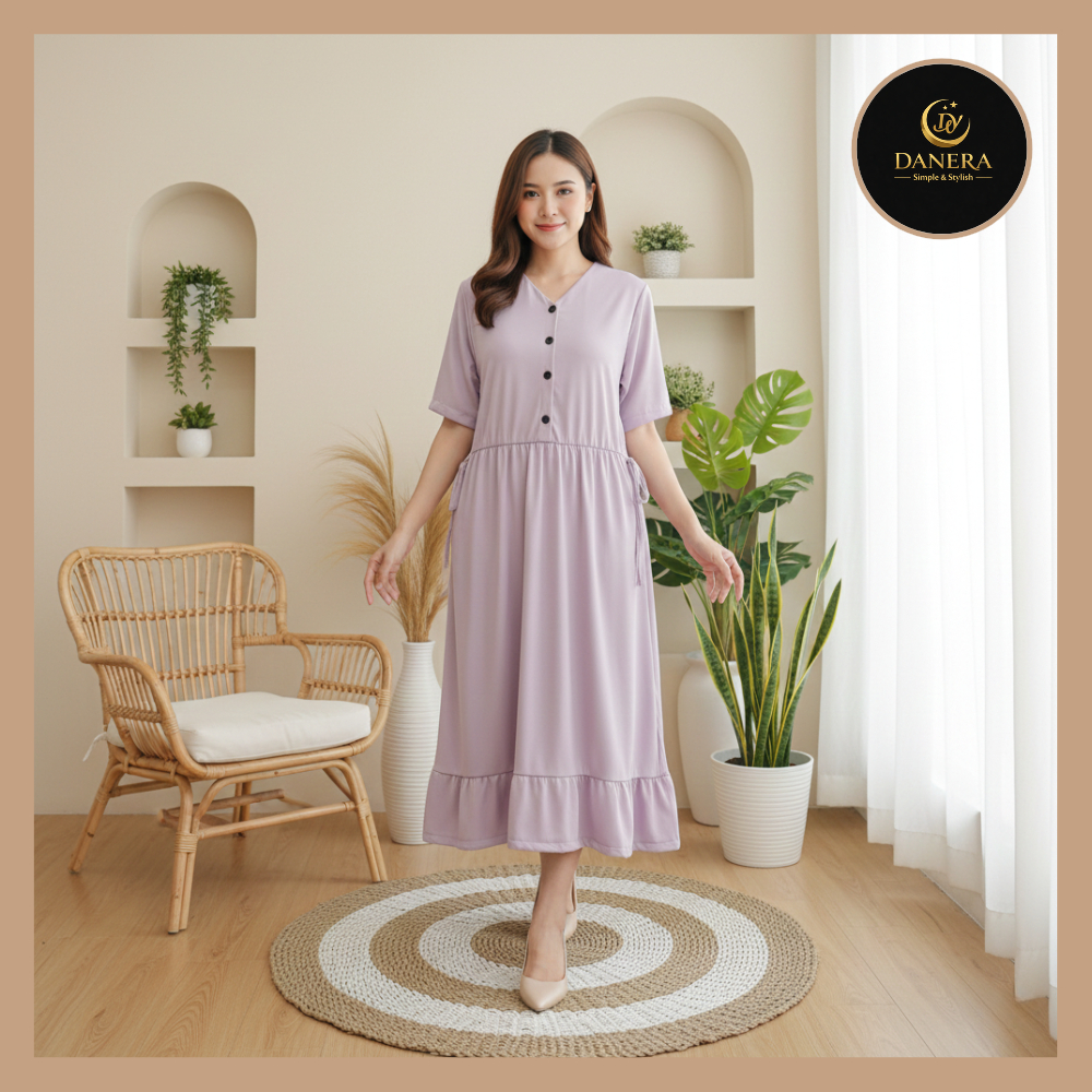 Daster Wanita Busui Kekinian Terbaru Warna Lilac Kirana Home Dress by Danera