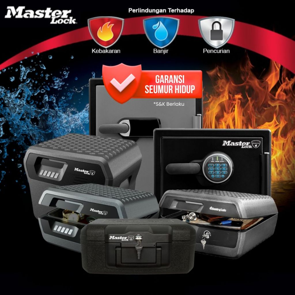 Brankas Master Lock Original Tahan Api & Air | Brankas Digital & Manual Ukuran Besar