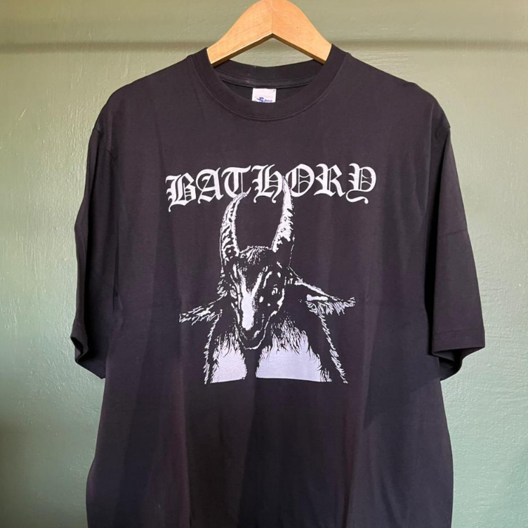 (BOOTLEG) T-Shirt Band Black Metal BATHORY Size : 2XL Kaos Polos Stitch Supply Premium Cotton 24s
