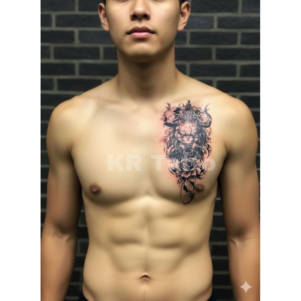 KR Tatto Temporary NAGA BERTANDUK Xqb_934 Size 12×21 | Tatto Temporary Tahan Air Anti Air Sementara