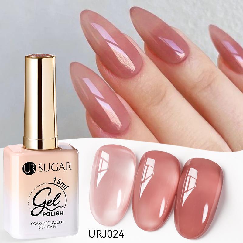 UR SUGAR Kutek Jelly Nail Art Translucent UV Gel Polish Nail Jelly Gel Polish 15ml Kutek Bening