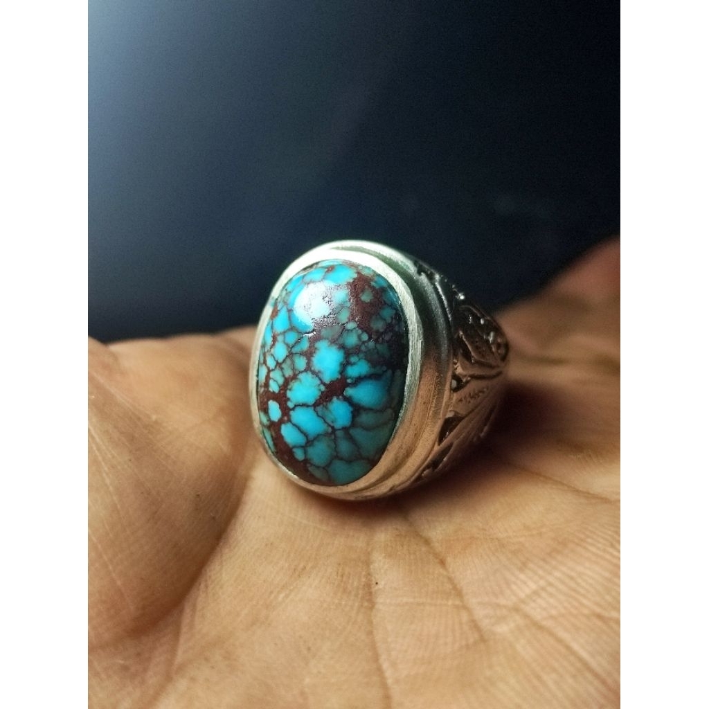 natural pirus mesir urat merah perak size 7