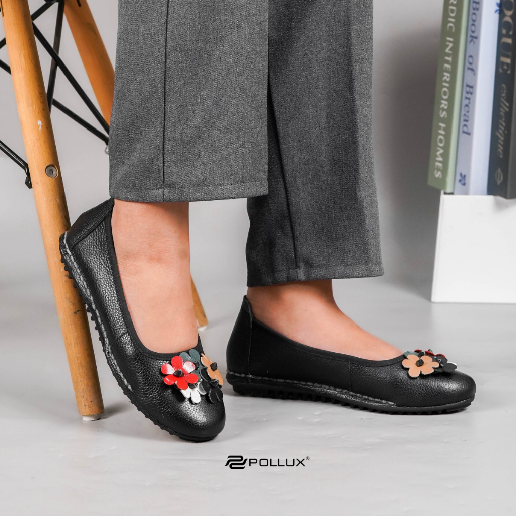 Pollux Monday WPOFT 04 - Sepatu Flat Shoes Wanita Bahan Kulit Asli