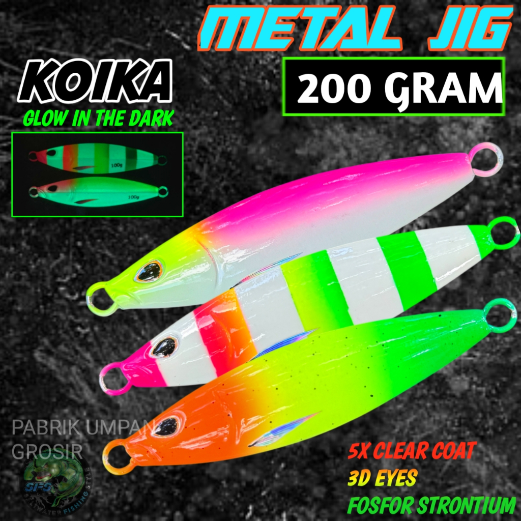 Umpan Metal Jig Koika Full Gid 200 Gram Metal jig Micro 200 Gram Full Gid Jig ASSIST HOOK Jig KFG200