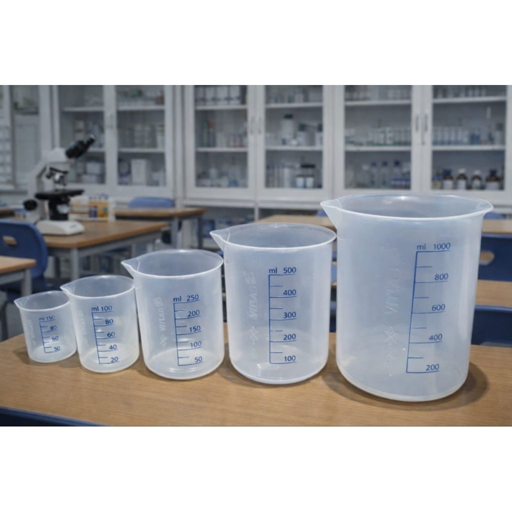 Beaker Plastik Vitlab Gelas Piala Laboratorium Gelas takar plastik