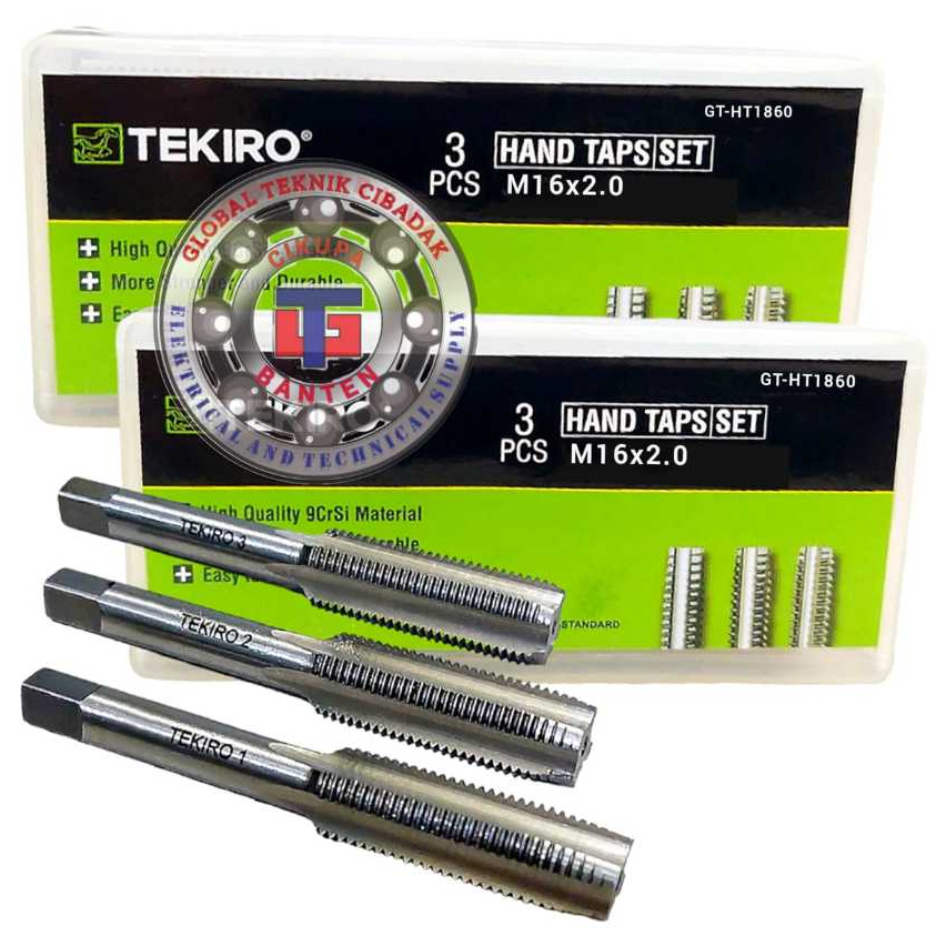 Hand Tap Set M16 X 2 mm 3 Pcs Tekiro - 1 Set Hand Tap M16x2.0 mm Tekiro