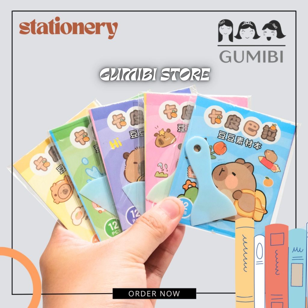 BUKU STIKER CAPYBARA NOTEBOOK STIKER STICKER BOOK CAPYBARA MINI LABEL NAMA CAPYBARA BUKU STIKER MINI