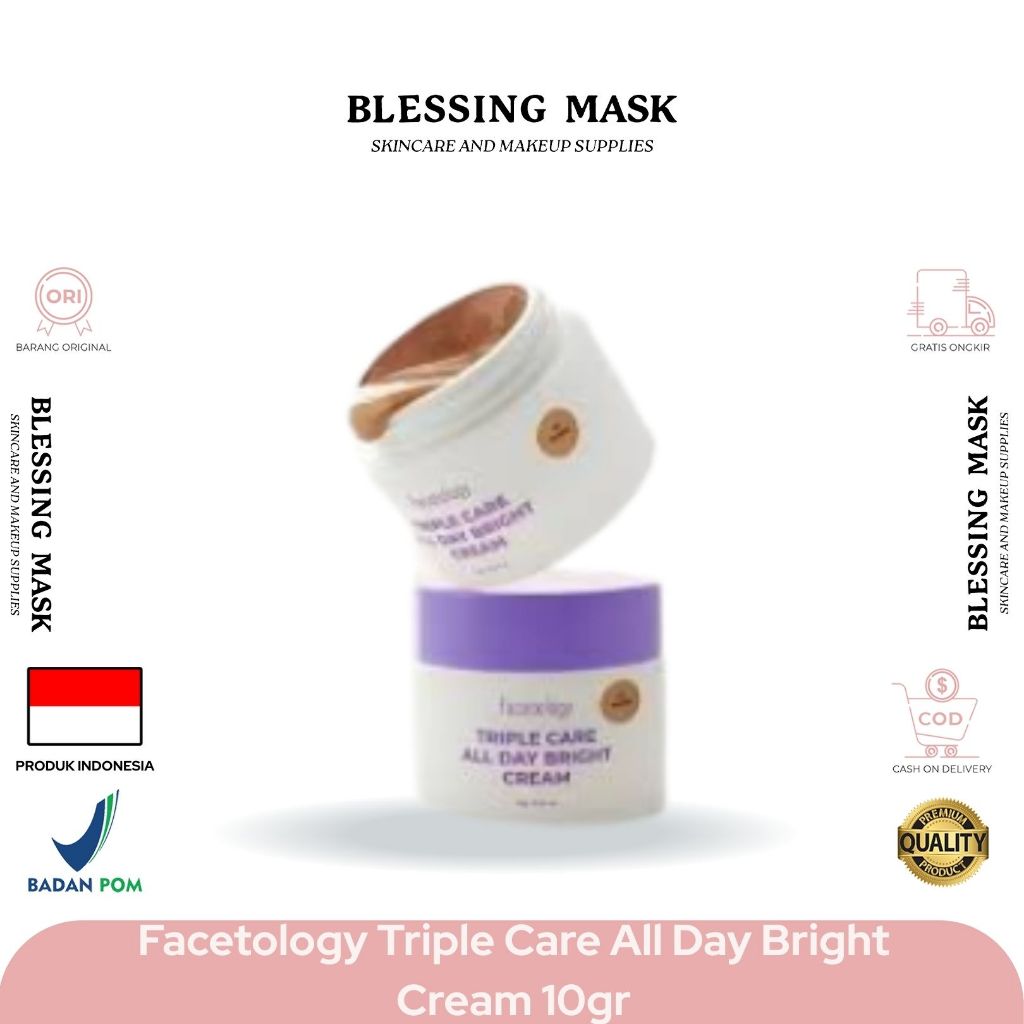 Facetology Triple Care All Day Bright Cream 10gr | Perawatan & Kecantikan / Kosmetik / Kosmetik Waja