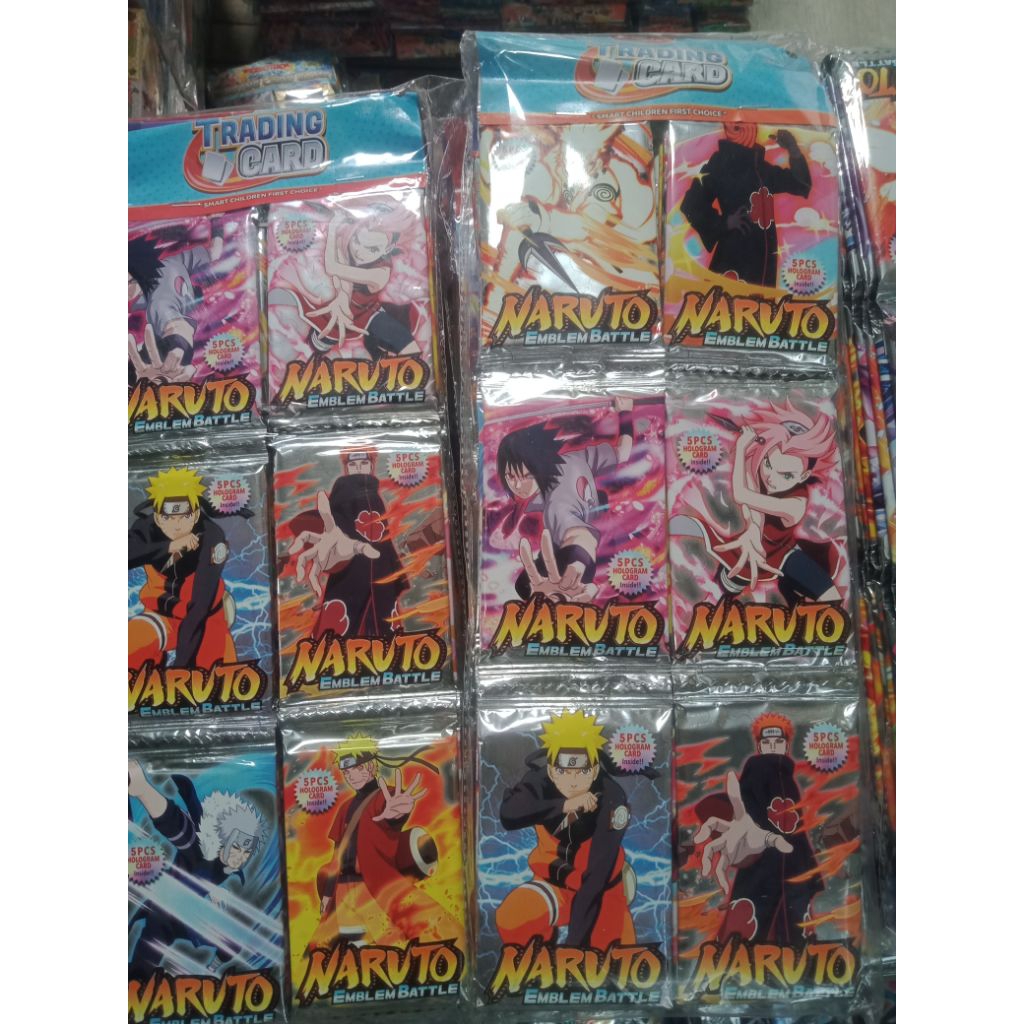 Mainan anak kartu tradyng card naruto 1pak isi 12pcs
