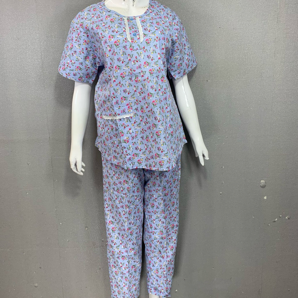 Hoki Sheila Cp Orange Katun Lokal | Baju Tidur Hoki Sheila Lebel Orange