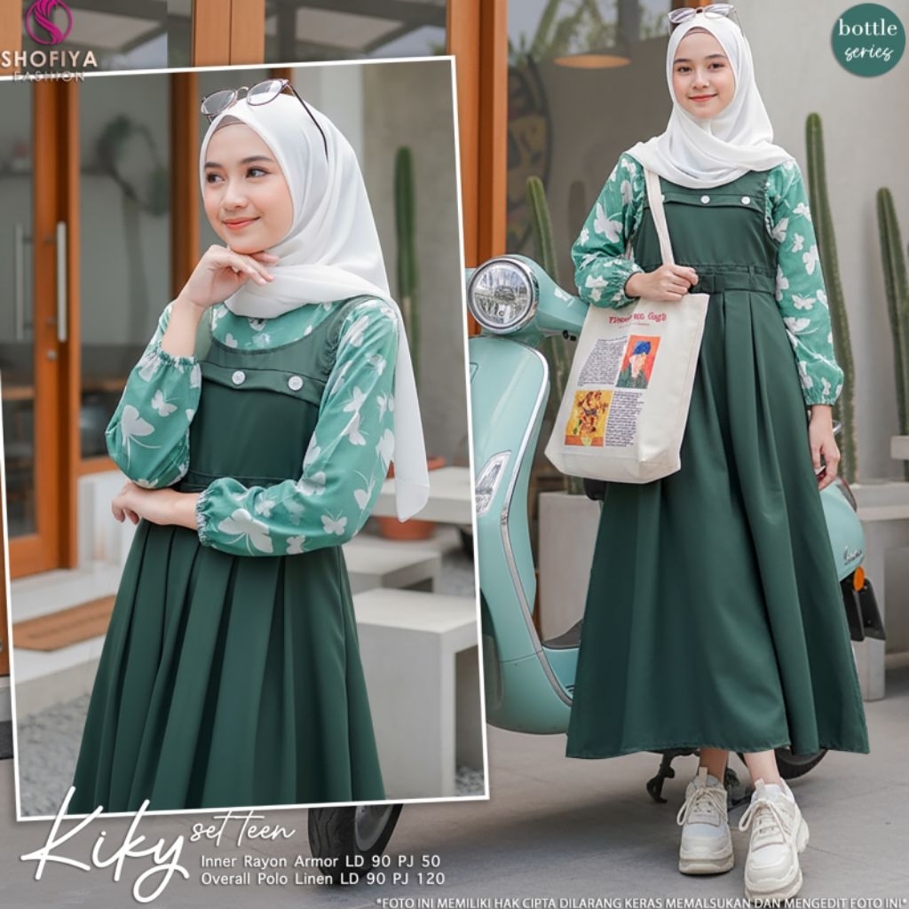 SETELAN OVERALL ANAK USIA 10-13 TH ORI BERLABEL SHOFIYA / KIKY SET LD 90 PJ 120 ATASAN KEMEJA LD 90