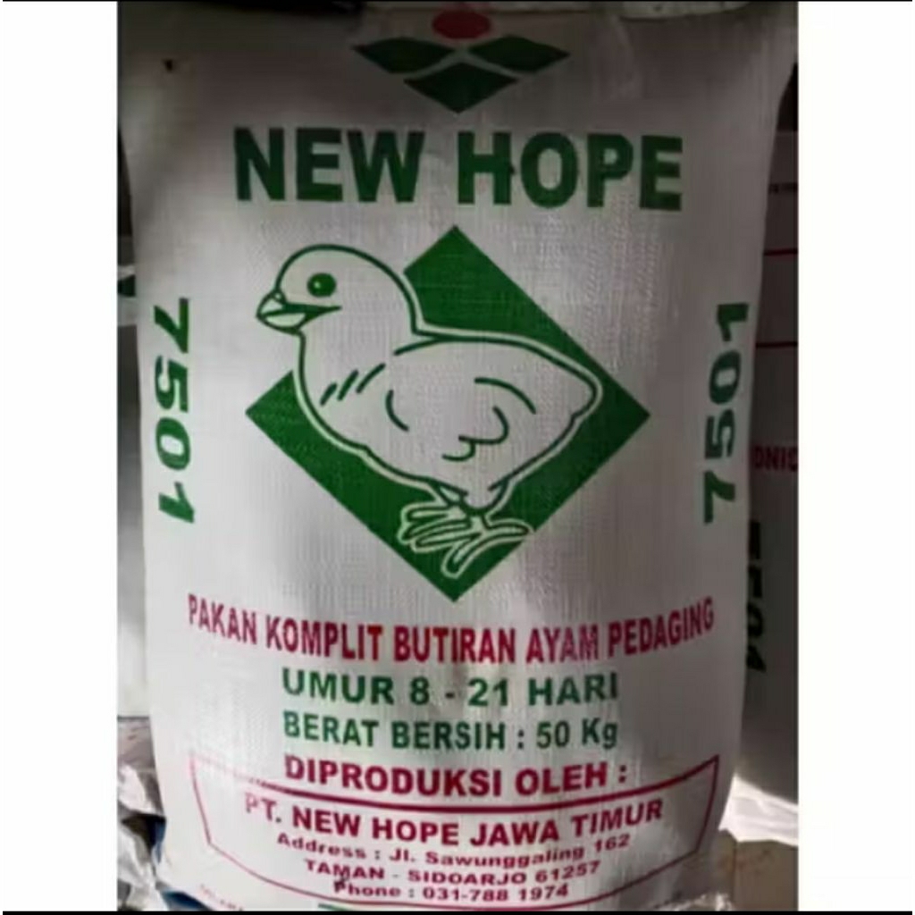 New hope 7501&7502 pakan Pur ayam pedaging sekiloan