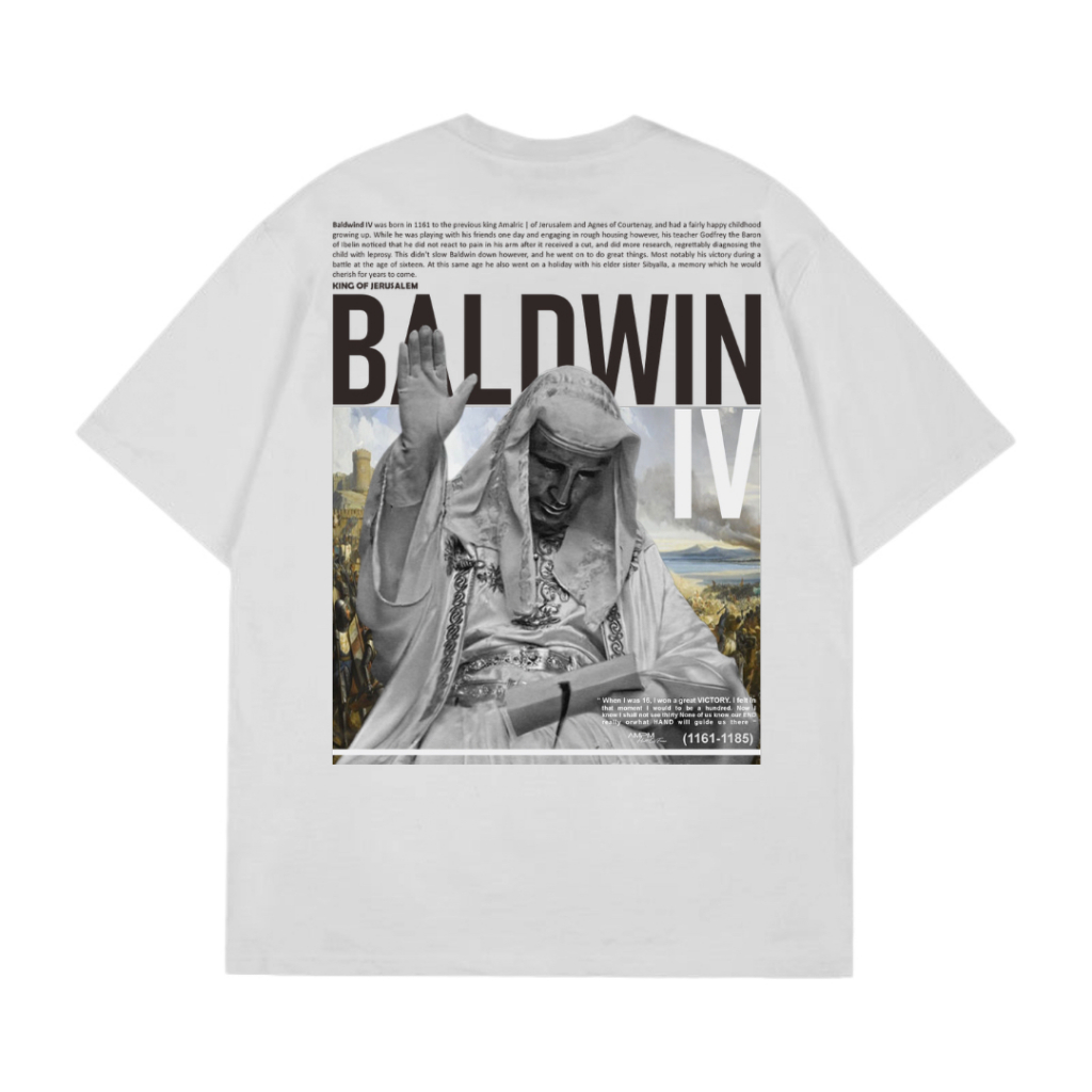 AMPM - Tshirt King Baldwin IV Putih Katun Combed 24's